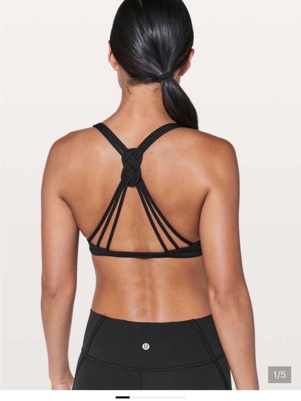 lululemon athletica Black Energy Knot Back Sports Bra